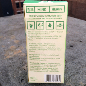 Mind Herbs Nutrition Label